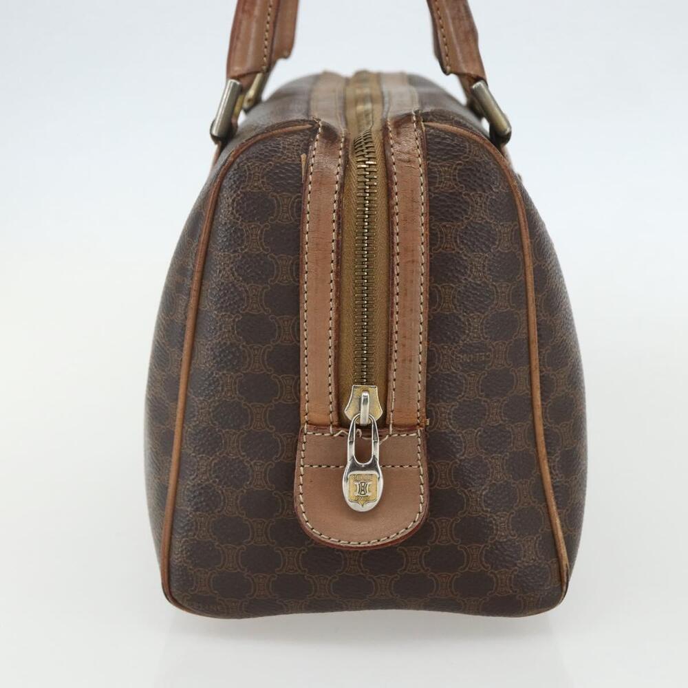 CELINE Macadam Canvas Hand Bag PVC Leather Brown Gold Auth ti3545 - Picture 3 of 16